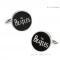 Black Round Rock Band Fab Four Cufflinks 1.JPG